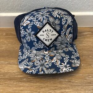 Salty Crew Hat Womens Blue Steel Sealine Retro Trucker Snapback Cap NWT